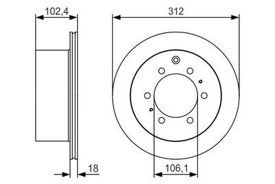 Disco freno, 312x18 mm, ventilato, oleato