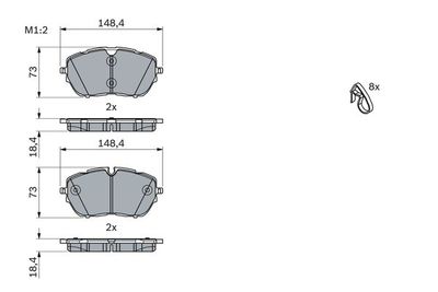 Pattini freno ant.WVA22218 Peugeot 308 II/508
