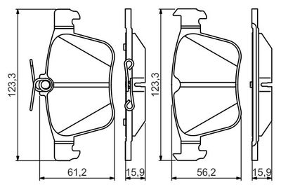 Pattini freno post.WVA25009 Audi A3/VW Golf VI/VII