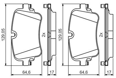 Pattini freno post.WVA22307 Audi A7/Q7 2015>