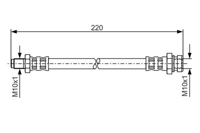 Tubo freno posteriore 410,0mm Alfa 147 2000-10