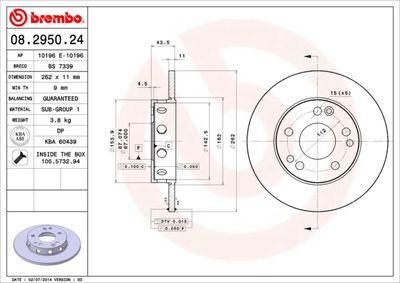 Dischi freno anteriore Mercedes-Benz 190 (W201) 10/82