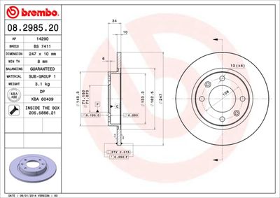 Dischi freno posteriore Peugeot 405 I (15B) 01/87-12/9