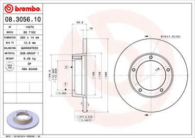 Dischi freno anteriore Peugeot J7 bus 08/68-03/80 / p