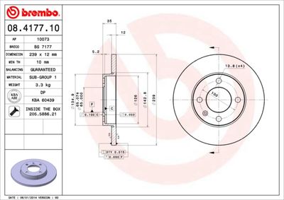 Dischi freno anteriore Audi 80 (80, 82, B1) 05/72-07/