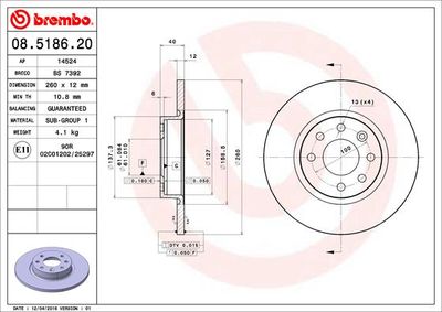 Dischi freno anteriore Volvo 440 k (445) 08/88-12/96