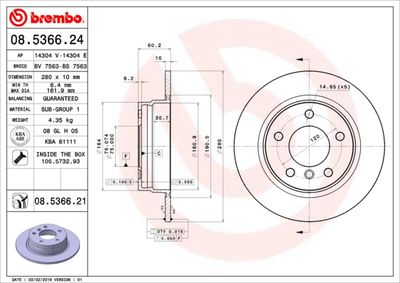 Dischi freno posteriore BMW (brilliance) 3 series (E46