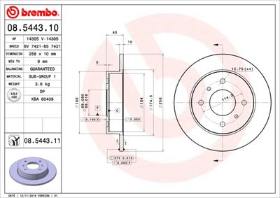 Dischi freno posteriore almera II (N16) 04/00->