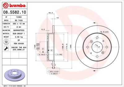 Brembo 08.5582.10 / discofreno prime line