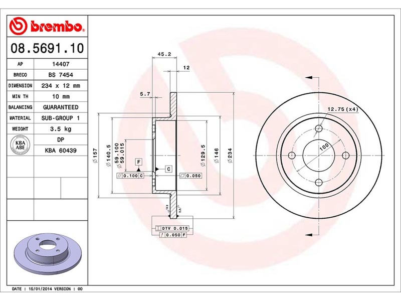 Dischi freno anteriore auto II (K11) 01/92-12