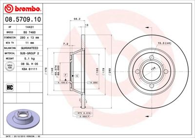 Dischi freno anteriore Audi 80 (8C2, B4) 09/91-07/95