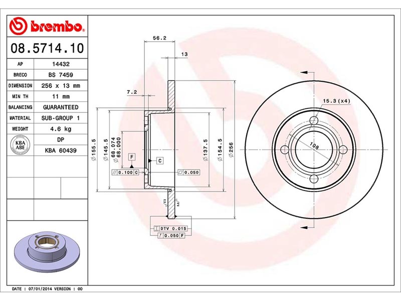 Dischi freno anteriore Audi 80 (8C2, B4) 09/91-07/95