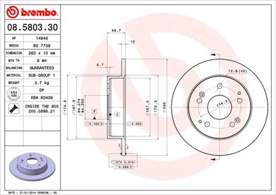 Dischi freno posteriore Honda civic VII hatchback (eu,