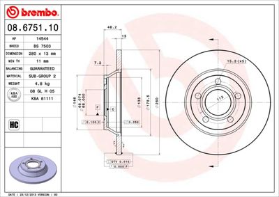 Dischi freno anteriore Audi A4 (8D2, B5) 11/94-12/01