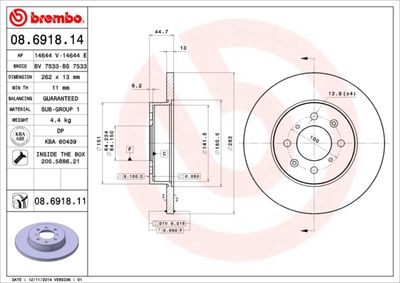 Dischi freno anteriore Rover 200 hatchback (rf) 11/95