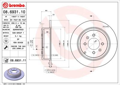 Dischi freno posteriore Peugeot 406 (8B) 08/95-01/05 /