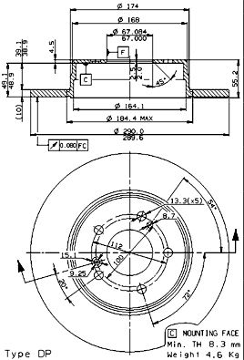 Dischi freno posteriore Mercedes-Benz c-class (W202) 0