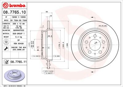 Dischi freno posteriore Volvo S60 I (384) 07/00-04/10