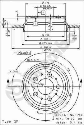 Dischi freno posteriore Volvo S60 I (384) 07/00-04/10
