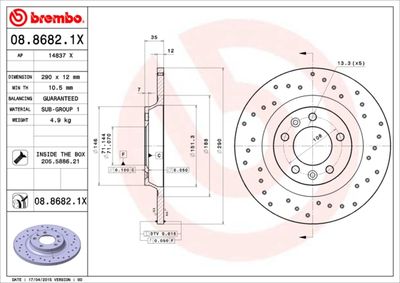 Dischi freno posteriore Citroën C5 III (rd_) 02/08-> /