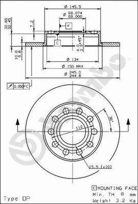 Dischi freno posteriore Audi (faw) A4 (B7, 8YC) 04/03-