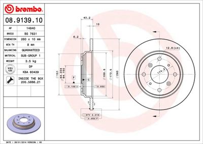 Dischi freno posteriore Honda accord IV (cb) 11/89-12/