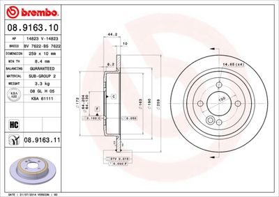 Dischi freno posteriore MINI MINI (R50, R53) 06/01-09/