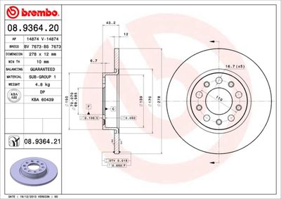 Dischi freno posteriore Alfa Romeo 159 (939_) 06/05-12