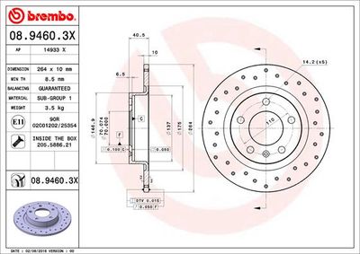 Dischi freno posteriore Opel adam (M13) 10/12-02/19 /