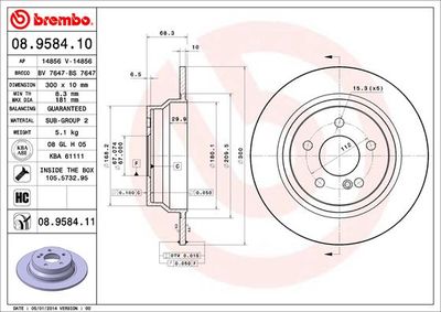 Dischi freno posteriore Mercedes-Benz (bbdc) e-class (