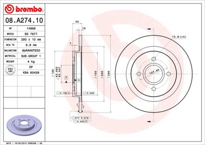Dischi freno posteriore Ford ia Focus hatchback