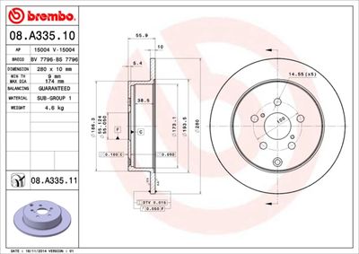 Dischi freno posteriore Toyota avensis (_T25_) 03/03-1