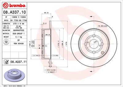 Dischi freno posteriore Toyota corolla (_E12_) 01/01-1