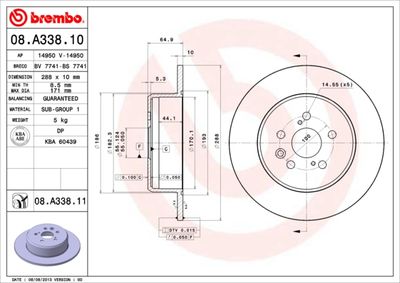 Dischi freno posteriore Toyota avensis (_T22_) 09/97-0