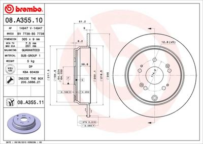 Dischi freno posteriore acura rdx 01/12-05/18 / Honda