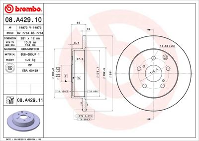 Dischi freno posteriore Lexus hs (ANF10) 07/09-01/18 /