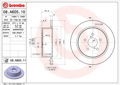 Dischi freno posteriore Subaru legacy IV (bl) 09/03-12