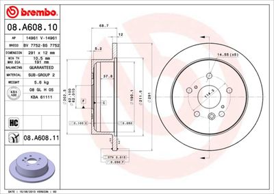 Dischi freno posteriore Toyota alphard (_H1_) 04/03-04
