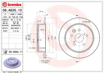 Dischi freno posteriore Lexus is II (_E2_) 08/05-04/13