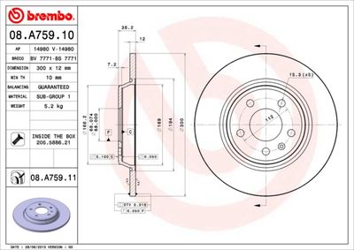 Dischi freno posteriore Audi (faw) A4L (B8, 828) 11/08