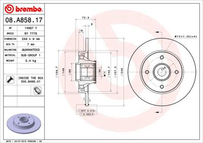 Dischi freno posteriore Citroën C4 II (B7) 02/09-> / c