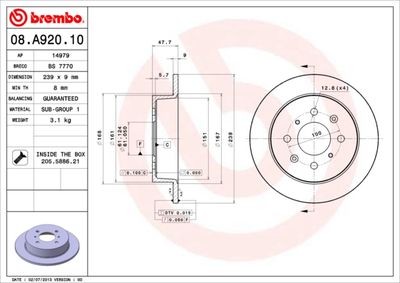 Dischi freno posteriore Honda city saloon (gd_) 12/02-