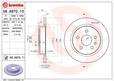 Dischi freno posteriore buick (sgm) regal II (EG1) 12/