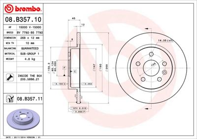 Dischi freno posteriore buick (sgm) encore (SJ2) 07/12
