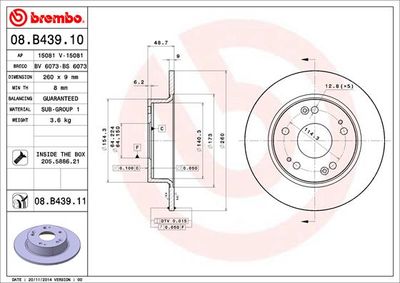 Dischi freno posteriore Honda accord VII (cl, cn) 01/0