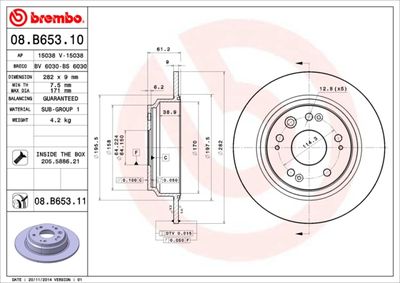 Dischi freno posteriore Honda accord VII tourer (cm, c