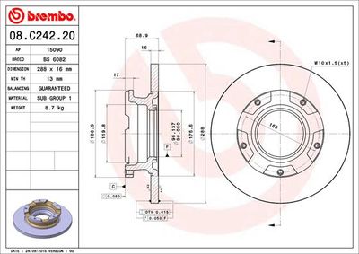 Dischi freno posteriore Ford tourneo custom V362 bus (