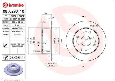Dischi freno posteriore Honda accord VI (ck, cg, ch, c