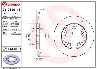 Dischi freno posteriore Ford Transit V363 bus (fad, fb