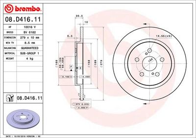 Dischi freno posteriore Lexus ct (ZWA10_) 12/10-> / to